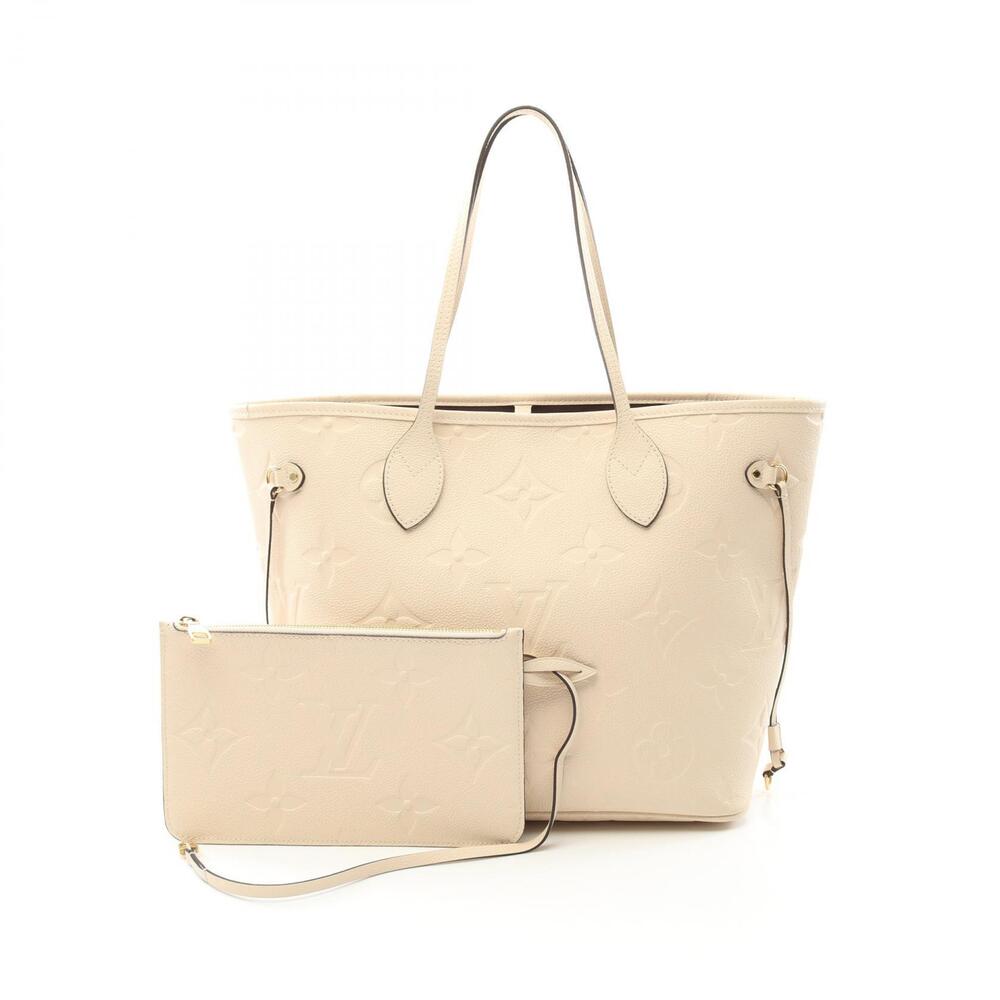 Louis Vuitton Neverfull Tote Bag Empreinte Leather Ivory White